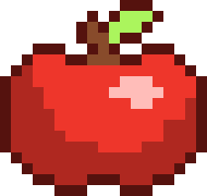 A tiny floating apple