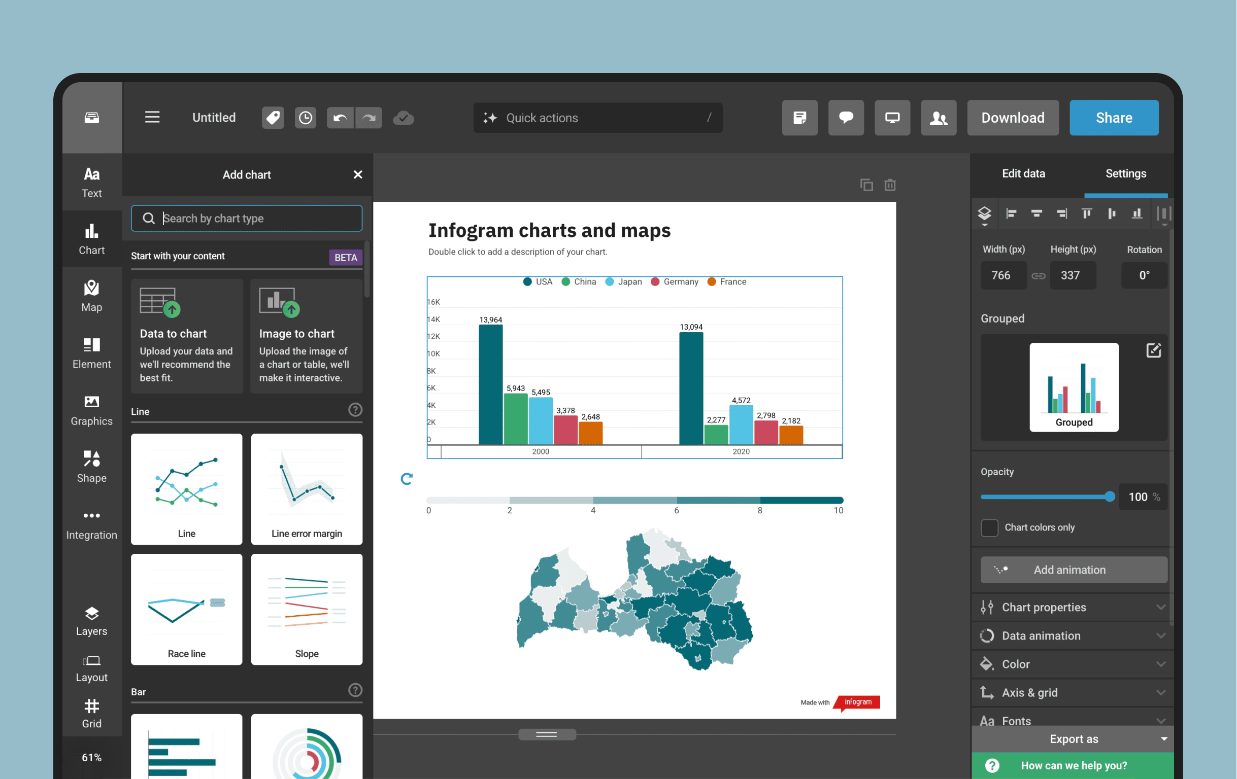 Infogram Editor screenshot