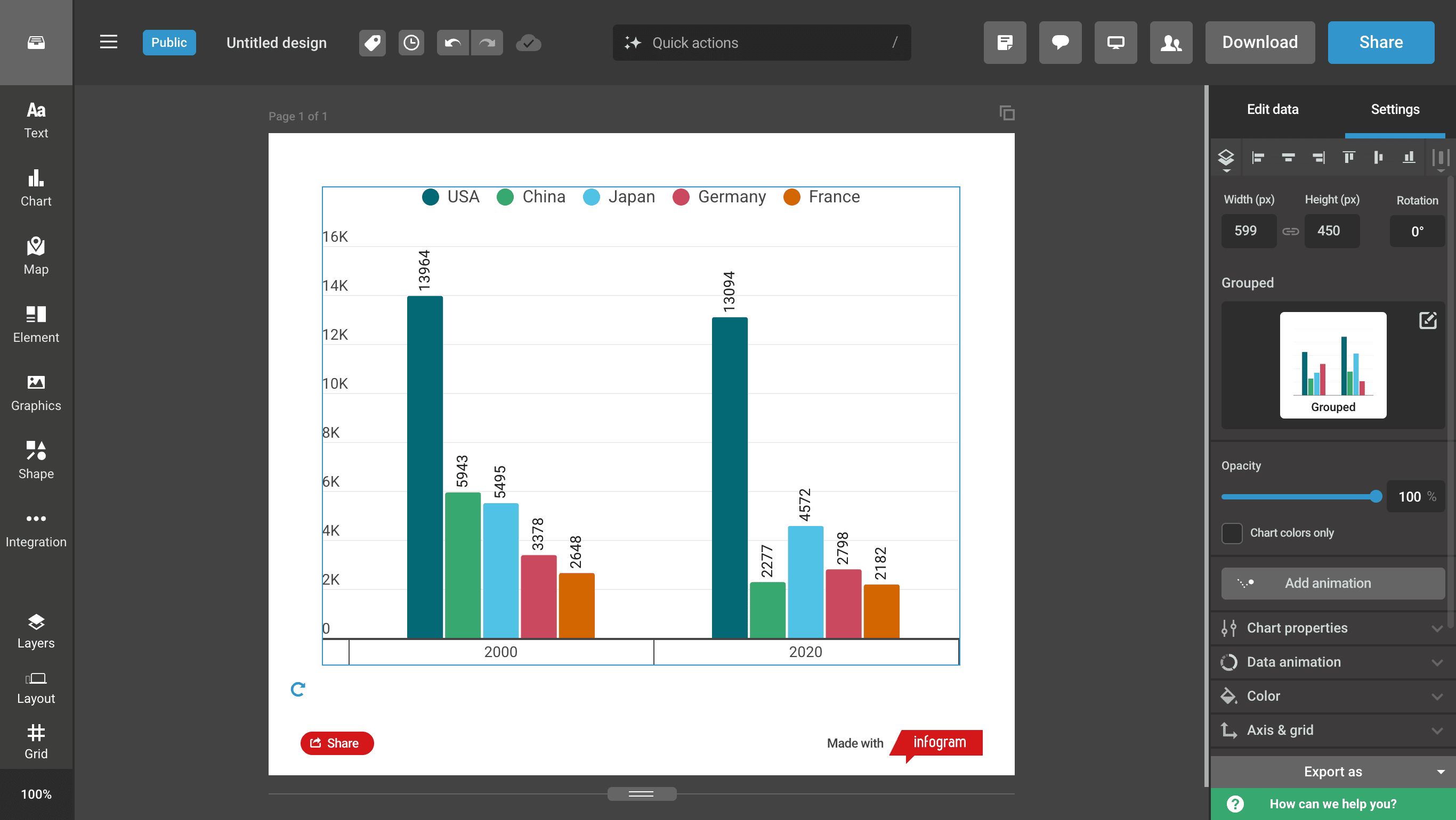 Infogram Editor screenshot