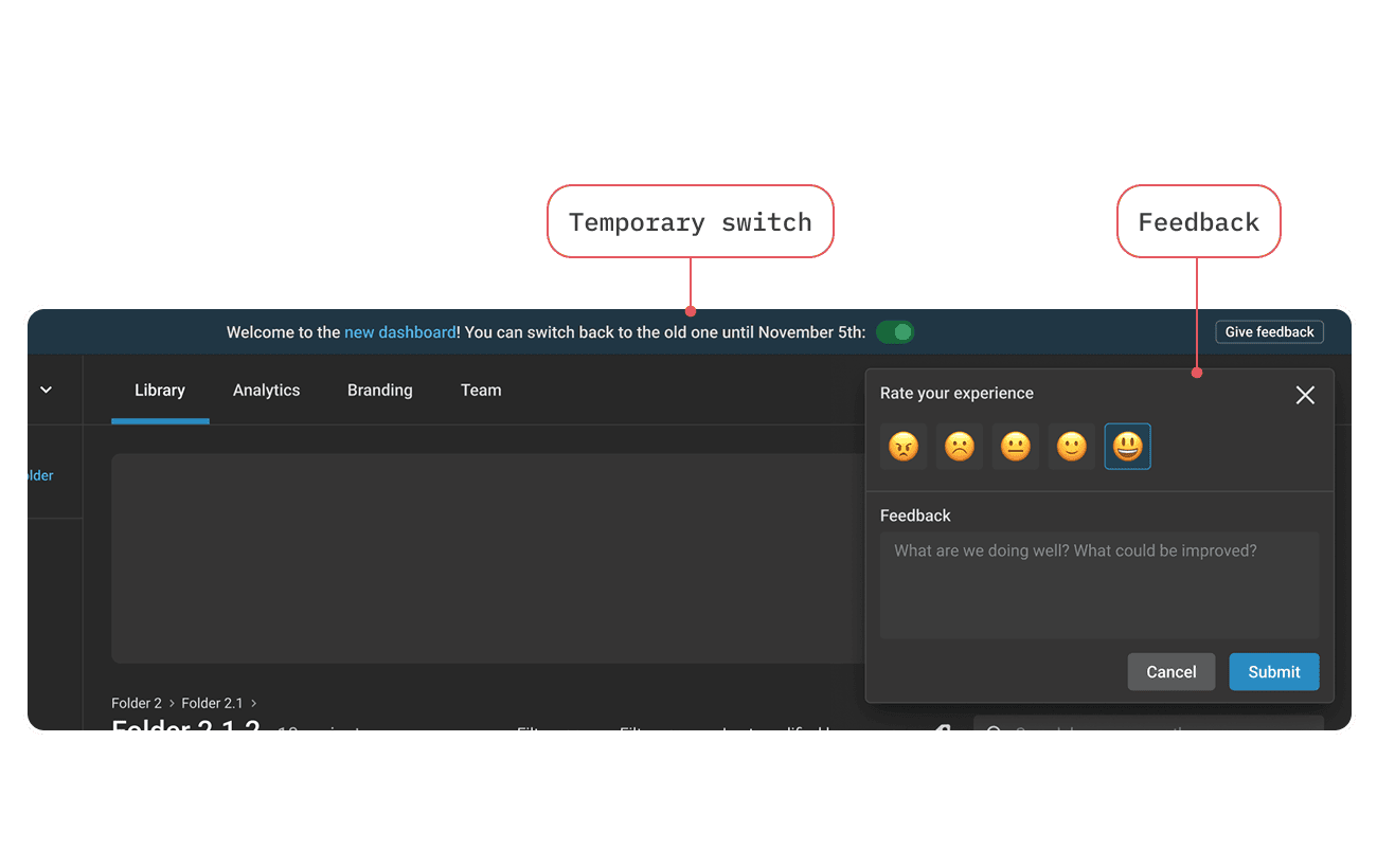 Screenshot of dashboard banner