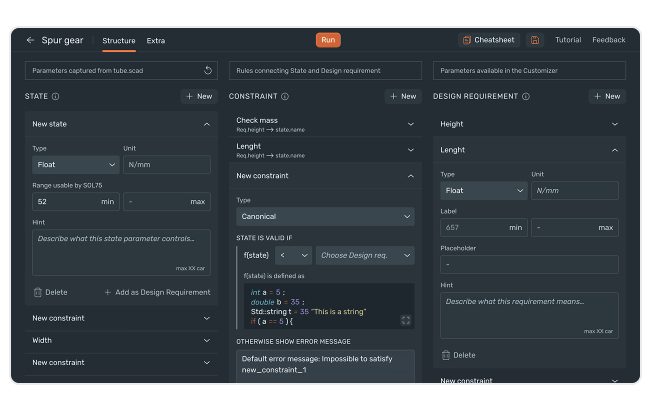 SOL75 component editor