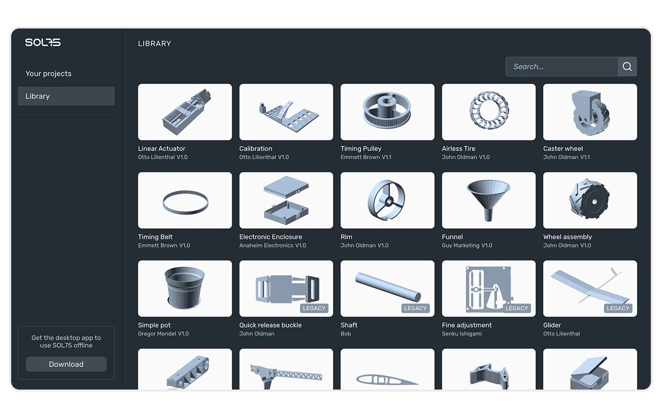 SOL75 component library