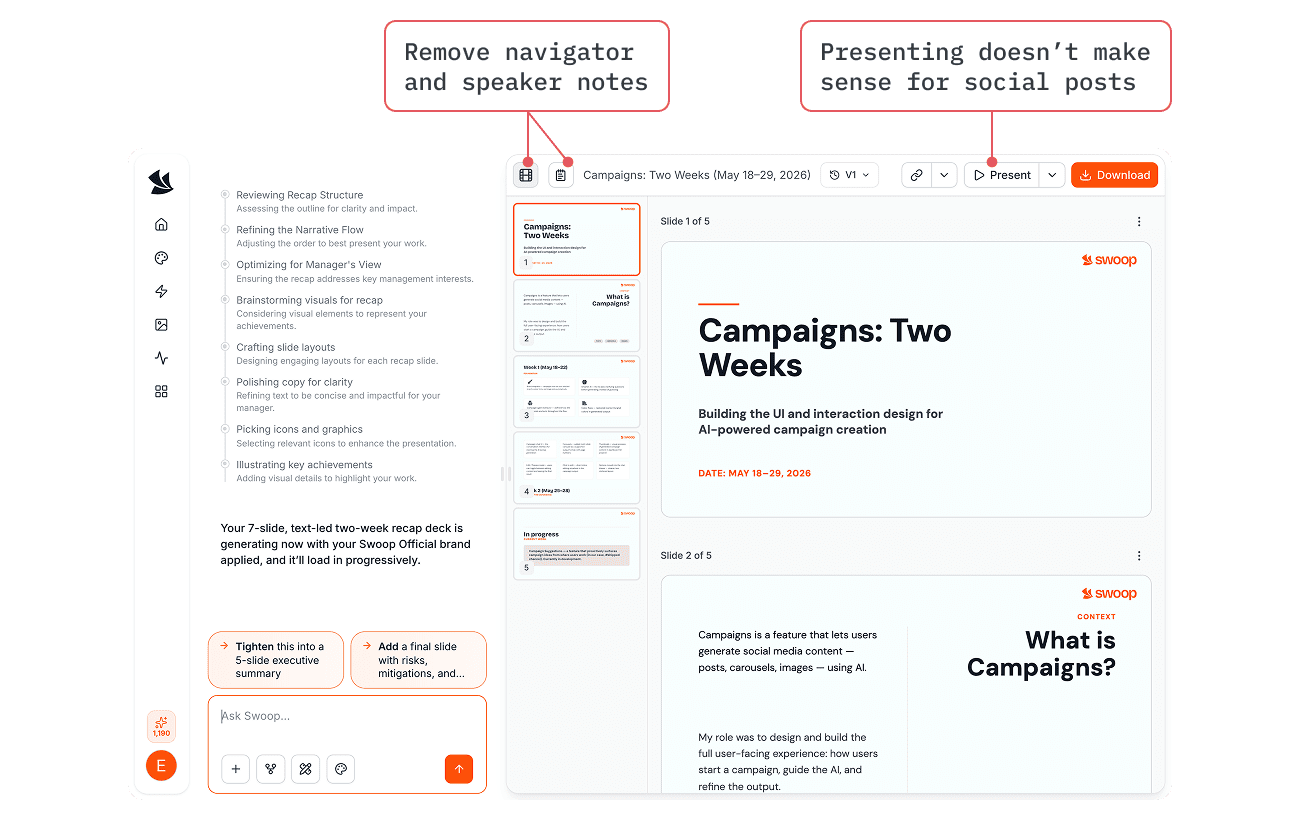 Presentation editor