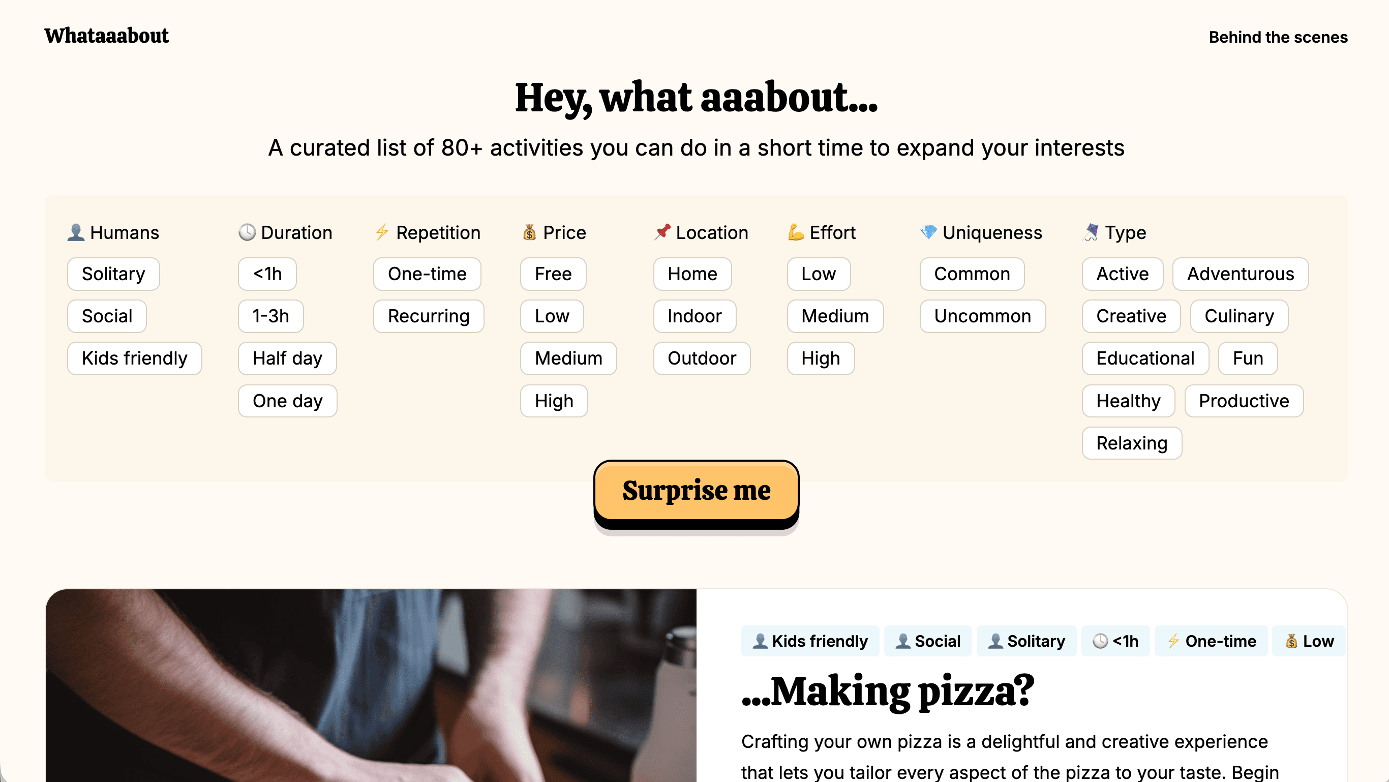 Whataaabout home screenshot